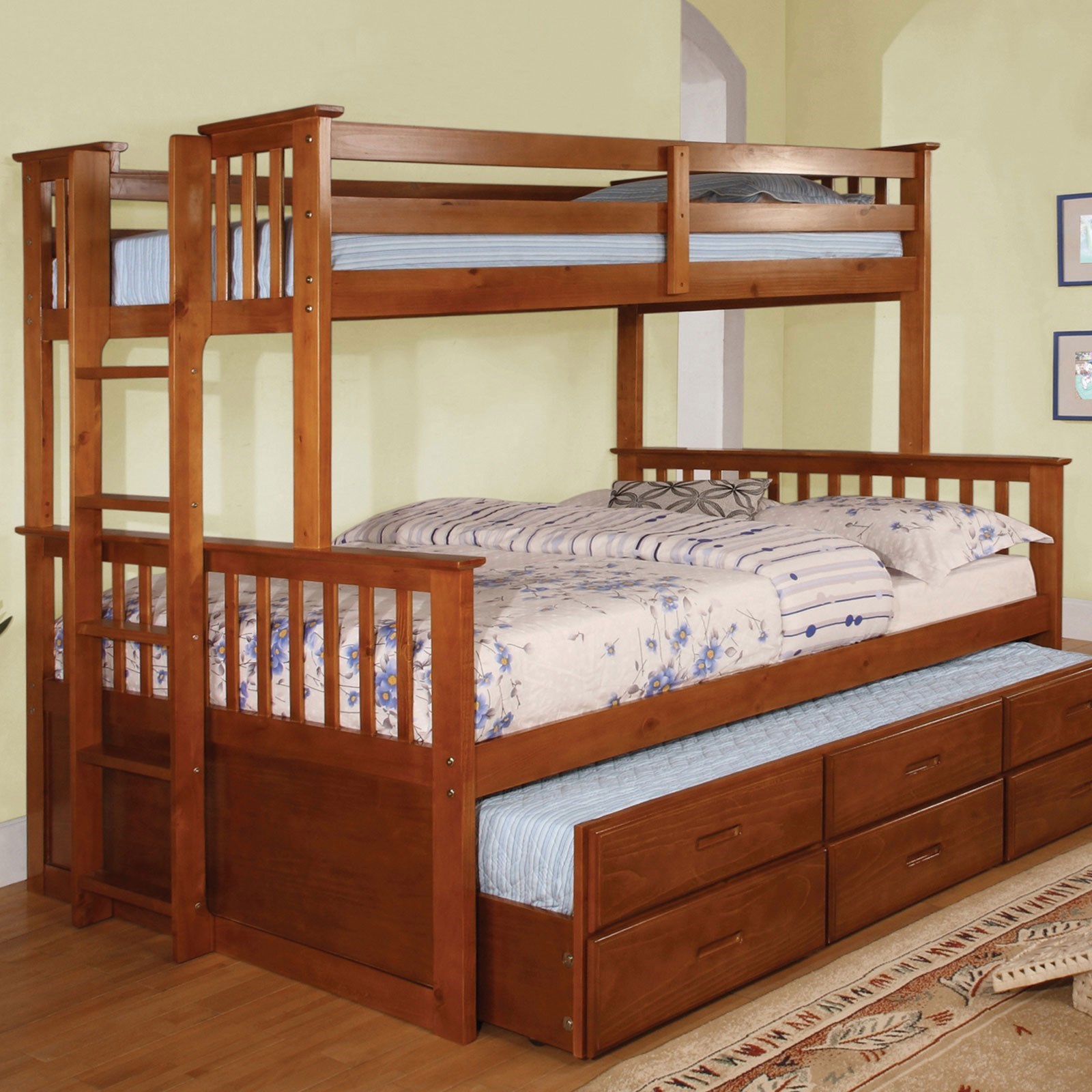 Furniture of America University TwinoverFull Bunk Bed and Trundle